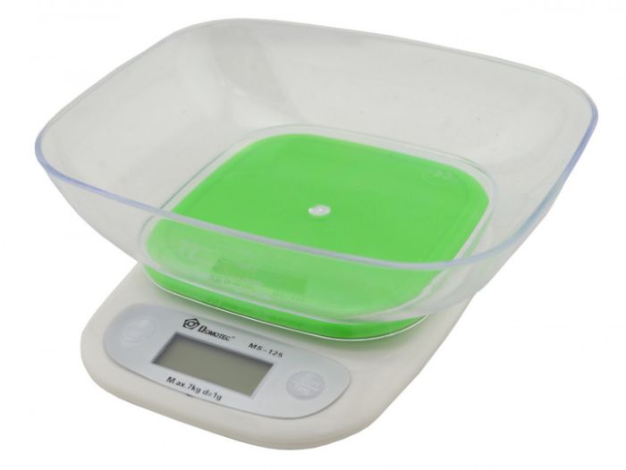 Весы кухонные DOMOTEC MS-125 Plastic, весы пищевые, весы кулинарные. Цвет: голубой