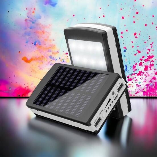 УМБ Power Bank Solar 90000 mAh мобильное зарядное с солнечной панелью и лампой, Power Bank Charger Батарея