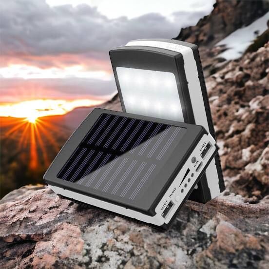 УМБ Power Bank Solar 90000 mAh мобильное зарядное с солнечной панелью и лампой, Power Bank Charger Батарея