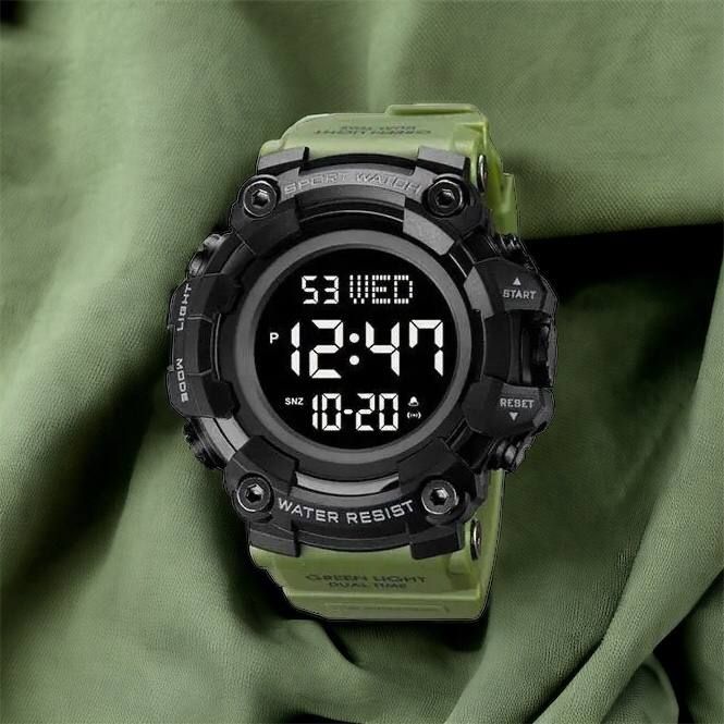 Часы наручные мужские SKMEI 1968AG ARMY GREEN, брендовые мужские часы, часы для мужчины. Цвет: зеленый