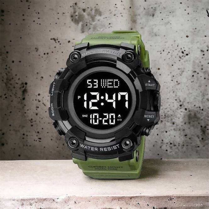Часы наручные мужские SKMEI 1968AG ARMY GREEN, брендовые мужские часы, часы для мужчины. Цвет: зеленый