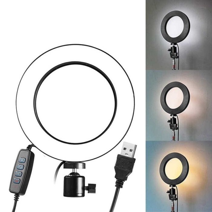 Кольцевая лампа 16 см (USB, 5Вт, 3200-5500К)