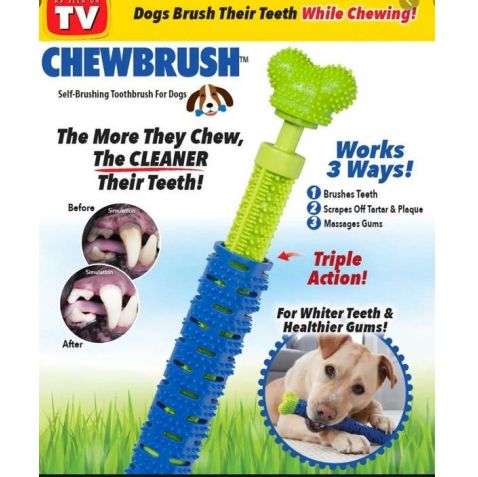 Комплект: Зубная щетка для собак ChewBrush + перчатки для чистки животных Pet Gloves