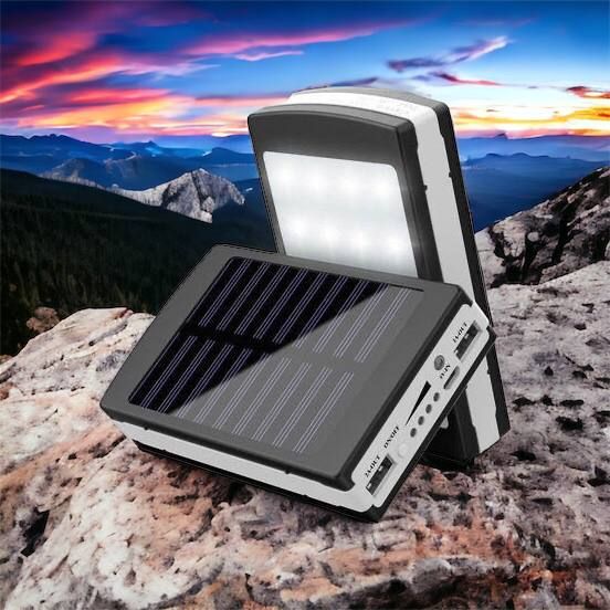 УМБ Power Bank Solar 90000 mAh мобильное зарядное с солнечной панелью и лампой, Power Bank Charger Батарея