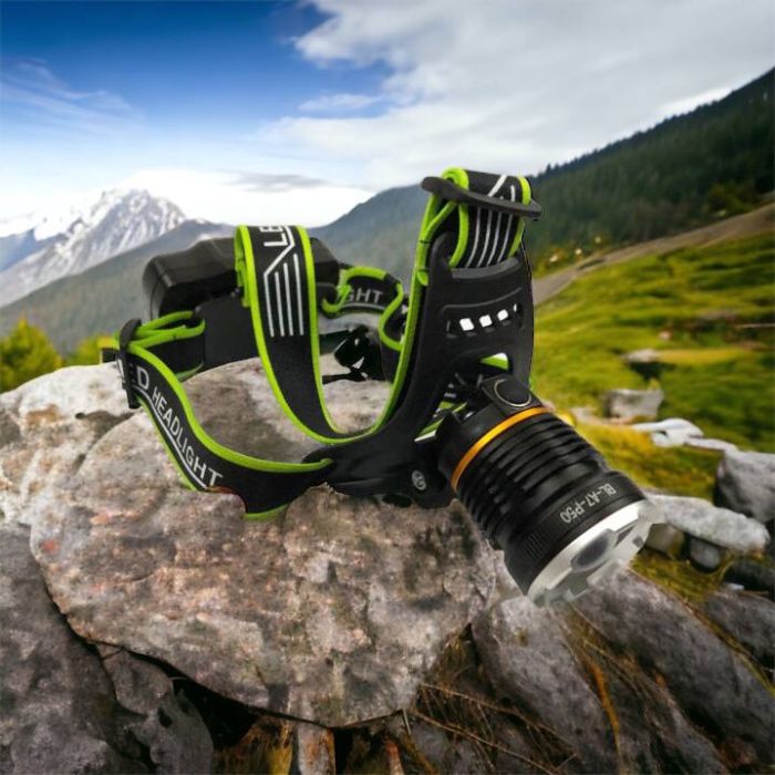 Налобный фонарь Bailong BL-A7-P50, zoom, microUSB, 2х18650, 3 режима, сверхмощный налобный фонарь