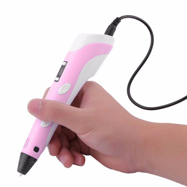 3D ручка Smart 3D Pen 2 c LCD дисплеем, Ручка 3d для развития внимания. Цвет: розовый