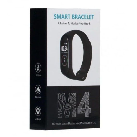 Фитнес Браслет Smart Band M4 c Пульсометром и Тонометром. Цвет: красный