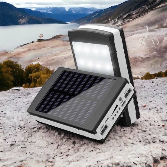 УМБ Power Bank Solar 90000 mAh мобильное зарядное с солнечной панелью и лампой, Power Bank Charger Батарея