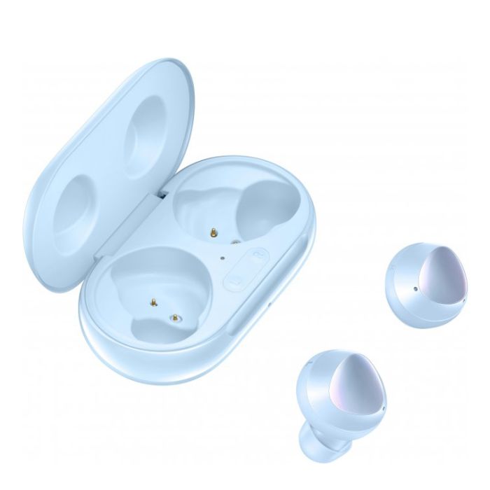 Беспроводные наушники, блютуз наушники Samsung Buds+ с кейсом. Цвет: голубой