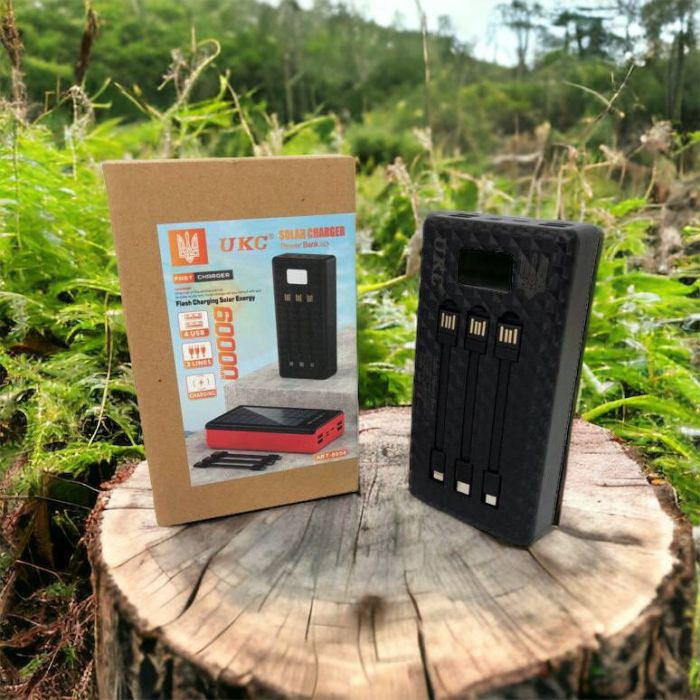 Портативная мобильная зарядка (Павербанк) POWER BANK SOLAR 60000MAH, переносной аккумулятор для телефона