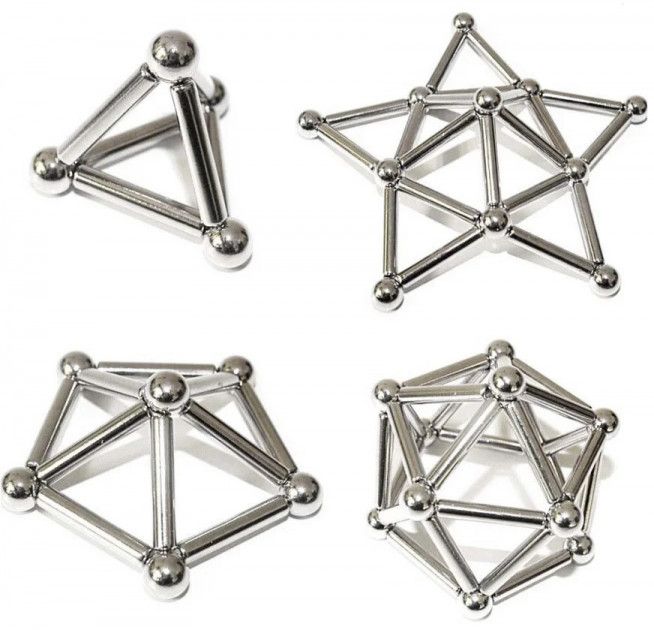 Магнитный конструктор Buckyballs n Buckybars, 64 детали, магнитная игрушка неокуб, магнитный конструктор