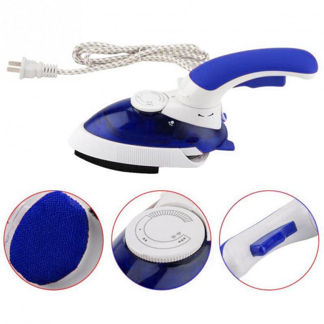 Отпариватель Mini Steam Iron HT-558B, Утюг электрический паровой, Паровой утюг для одежды. Цвет: синий