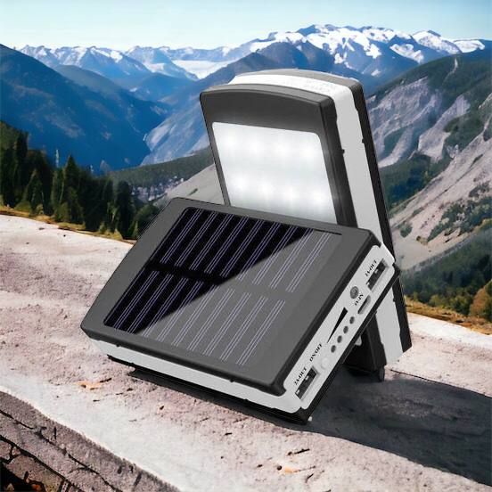 УМБ Power Bank Solar 90000 mAh мобильное зарядное с солнечной панелью и лампой, Power Bank Charger Батарея