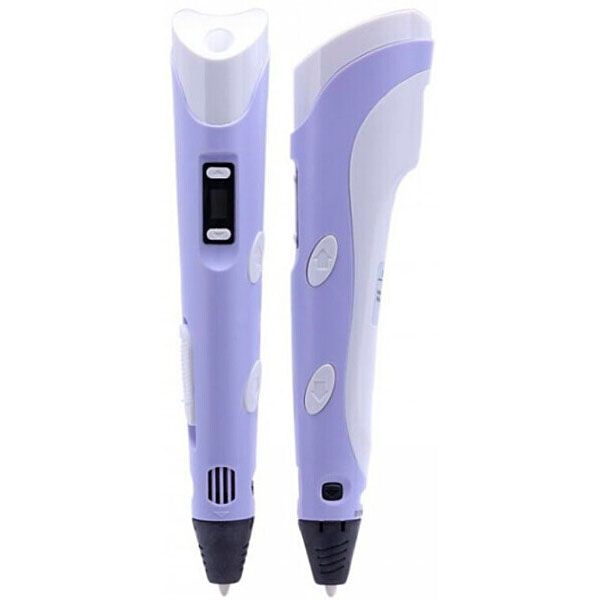 3D ручка Smart 3D Pen 2 c LCD дисплеем, Ручка для объемного рисования, Детская 3д ручка. Цвет: фиолетовый
