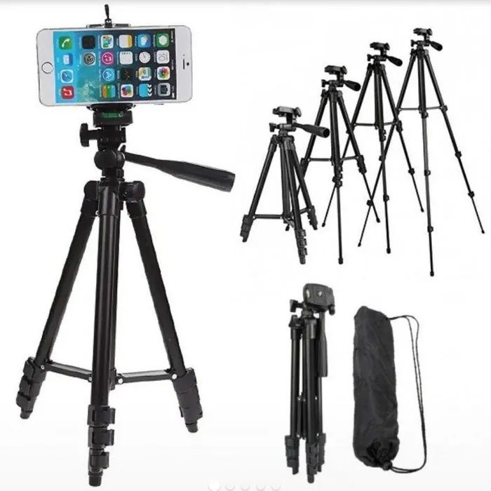 Штатив для телефона и фотоаппарата Tripod 3120 PRO портативный трипод 0,35-1.02м высота. Цвет: черный