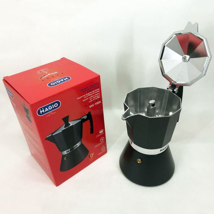 Гейзерная кофеварка Magio MG-1006 450 мл, гейзер для кофе, Кофеварка эспрессо для плиты