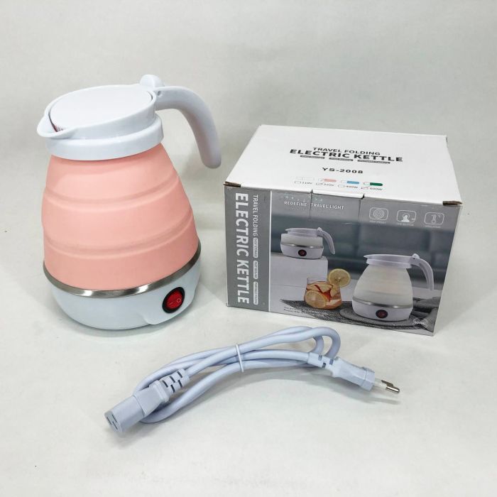 Электрочайник складной Travel Folding 600ml. Цвет: розовый