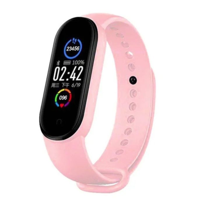 Фитнес браслет FitPro Smart Band M6 (смарт часы, пульсоксиметр, пульс). Цвет: розовый