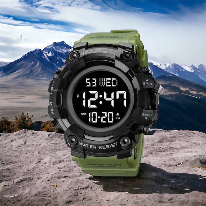 Часы наручные мужские SKMEI 1968AG ARMY GREEN, брендовые мужские часы, часы для мужчины. Цвет: зеленый