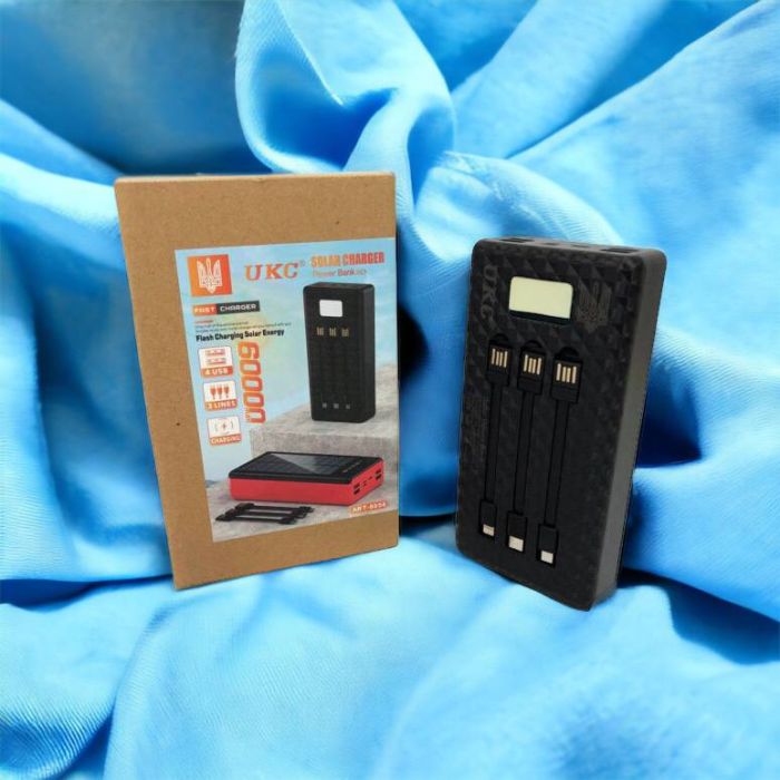 Портативная мобильная зарядка (Павербанк) POWER BANK SOLAR 60000MAH, переносной аккумулятор для телефона