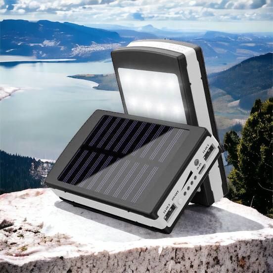 УМБ Power Bank Solar 90000 mAh мобильное зарядное с солнечной панелью и лампой, Power Bank Charger Батарея