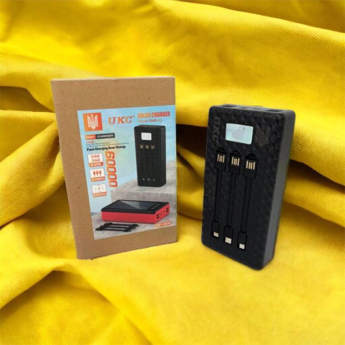 Портативная мобильная зарядка (Павербанк) POWER BANK SOLAR 60000MAH, переносной аккумулятор для телефона