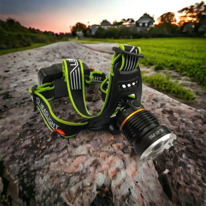 Налобный фонарь Bailong BL-A7-P50, zoom, microUSB, 2х18650, 3 режима, сверхмощный налобный фонарь