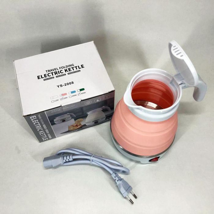 Электрочайник складной Travel Folding 600ml. Цвет: розовый