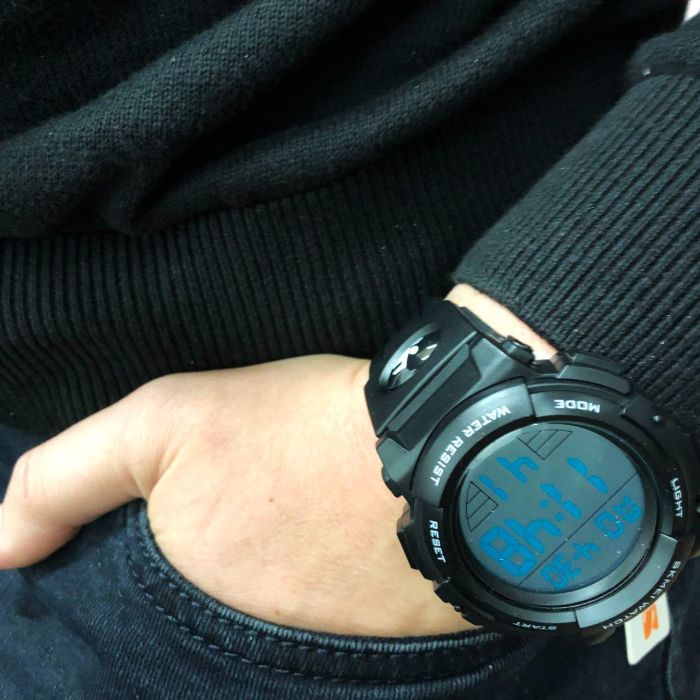Часы наручные мужские SKMEI 1258BK, брендовые мужские часы, водостойкие тактические часы. Цвет: черный