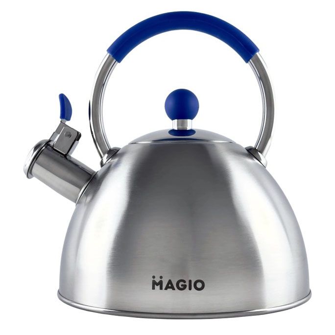 Чайник со свистком Magio MG-1190 2.5 л, хороший чайник со свистком, металический чайник из нержавейки