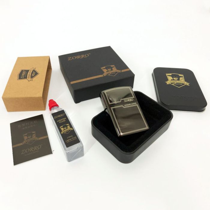 Зажигалка бензиновая Zorro HL-300, зажигалка на день рождения, зажигалка в подарочном футляре