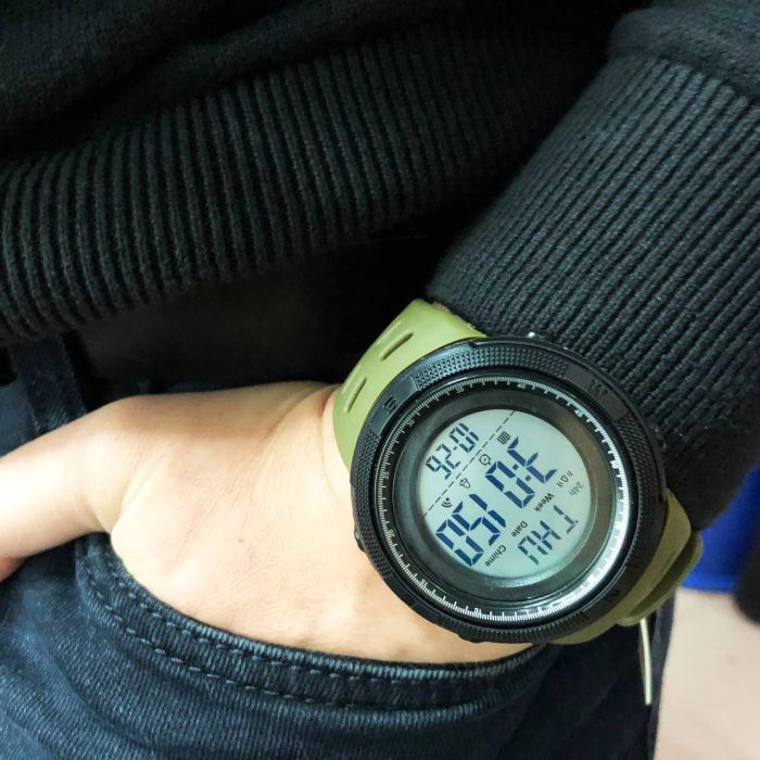Часы наручные мужские SKMEI 1167AG ARMY GREEN, брендовые мужские часы. Цвет: зеленый