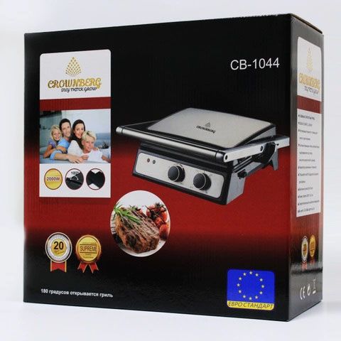 Контактный прижимной электрический гриль Crownberg CB-1044 2000W