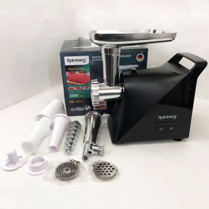 Мясорубка Rainberg RB-679 3000W с соковыжималкой, электромясорубка для дома, электромясорубка с реверсом