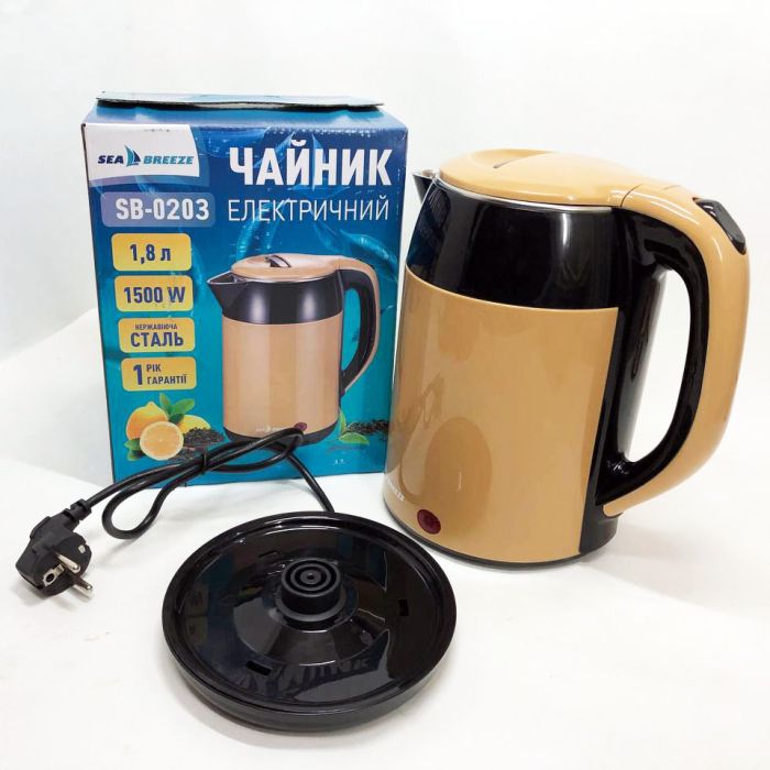 Чайник термос SeaBreeze SB-0203 1.8 Л 1500 Вт, Хороший электрический чайник, Чайник електро, Стильный