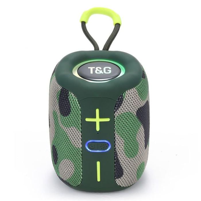 Портативная Bluetooth колонка TG658 8W с RGB подсветкой, Громкая блютуз колонка. Цвет: камуфляж