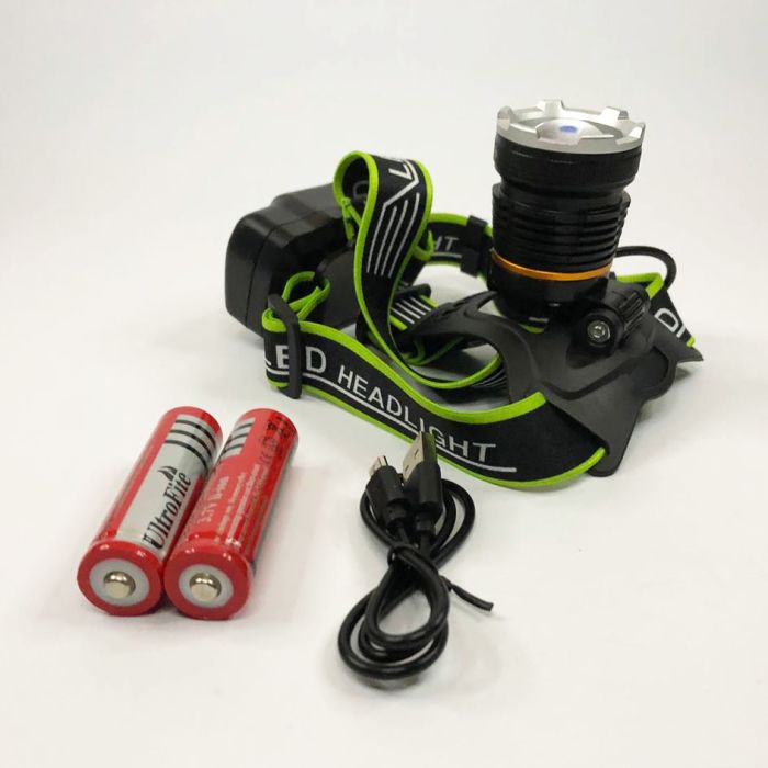 Налобный фонарь Bailong BL-A7-P50, zoom, microUSB, 2х18650, 3 режима, сверхмощный налобный фонарь