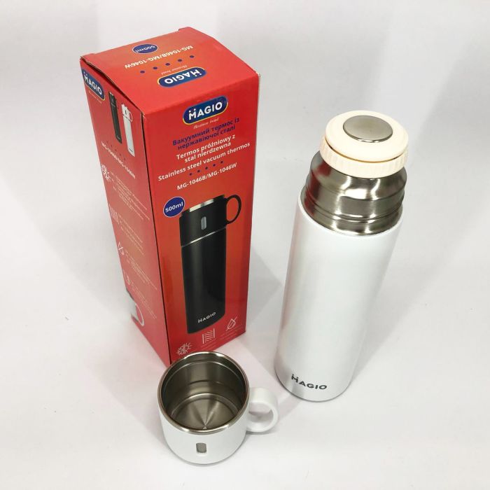 Термос MAGIO MG-1046W 0.5 л, Красивый небольшой термос, Термокружка для детей, Фляга для пикника