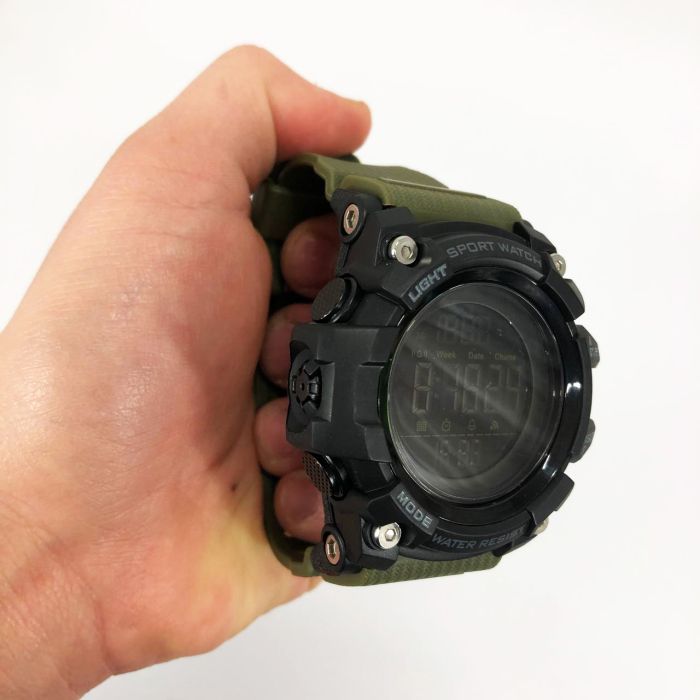 Часы наручные мужские SKMEI 1384AG ARMY GREEN, часы тактические противоударные. Цвет: зеленый