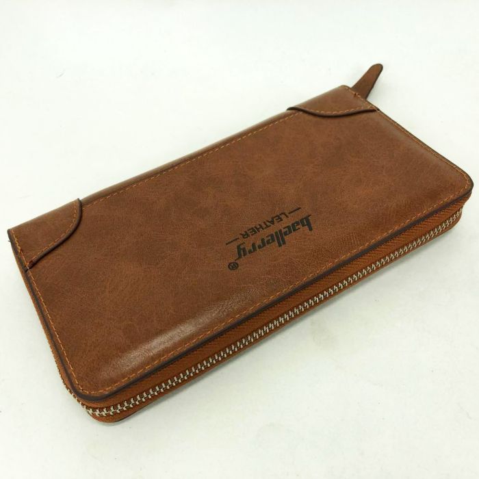 Кошелек кожаный мужской Baellerry leather brown, кошелек мужской для карточек. Цвет: коричневый