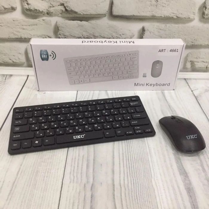 Беспроводная клавиатура IOS с мышкой Keyboard Wireless 901. Цвет: черный