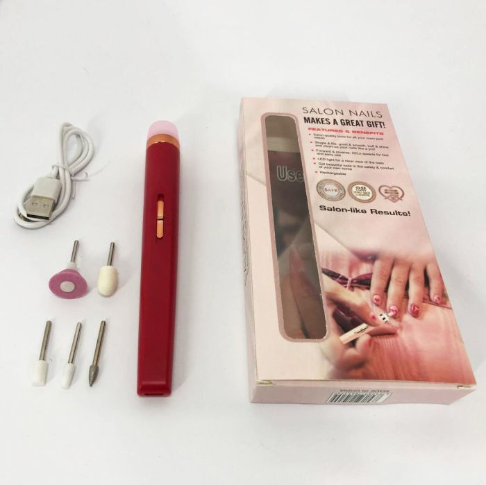 Фрезер для маникюра и педикюра Flawless Salon Nails, машинка для снятия маникюра. Цвет: красный