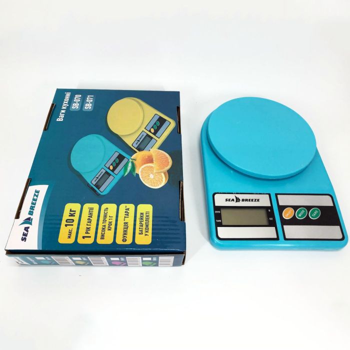 Весы кухонные SeaBreeze SB-070, Электрические кухонные весы, Точные кухонные весы. Цвет: голубой