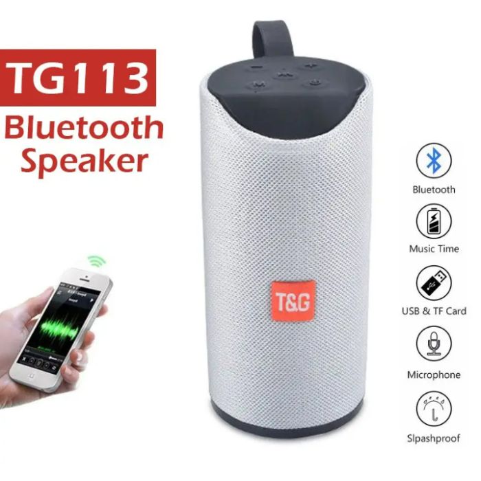 Колонка портативная bluetooth влагостойкая JBL TG-113 (аналог). Цвет: серый