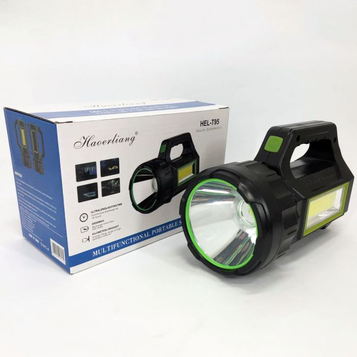 Фонарь переносной кемпинг T95-LED+COB с функцией PowerBank, повербанк, солнечная батарея