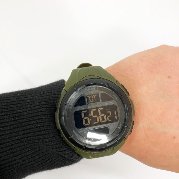 Часы наручные мужские SKMEI 1656GN ARMY GREEN, часы наручные электронные тактические. Цвет: зеленый