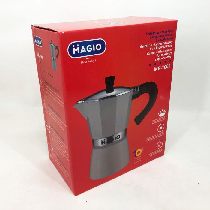 Гейзерная кофеварка Magio MG-1009 450 мл, гейзерная турка для кофе, кофеварка гейзерного типа