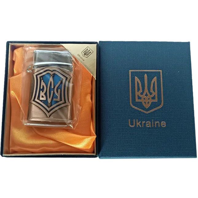 Зажигалка газовая ЗСУ Подарочная коробка, Острое пламя HL-4112-4, Зажигалка с турбонаддувом. Цвет: бронза