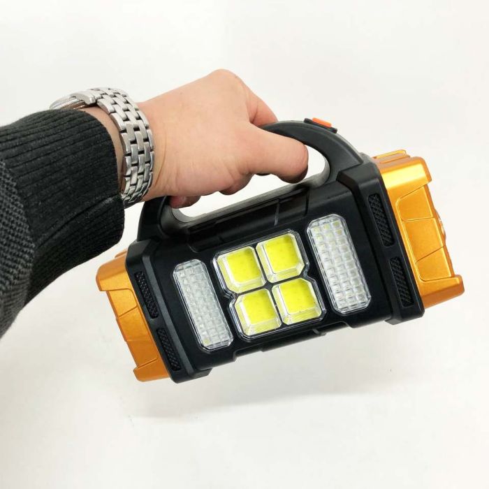 Фонарь кемпинговый с солнечной панелью и повербанком HB-1678-2х8LED-6COB, фонарь кемпинговый светодиодный