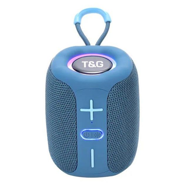 Портативная Bluetooth колонка TG658 8W с RGB подсветкой, аккумуляторная переносная колонка. Цвет: синий